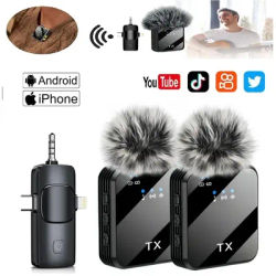 2025 Wireless Lavalier Microphones Live Broadcast Gaming Microphone Noise Reduction Clip-on Mic for YouTube Vlog Video Recording