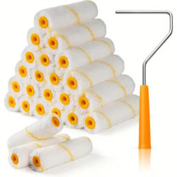 25Pcs New Paint Roller Brush Dense Bristles Latex Paint Roller Brush Tools For Painting Home Wall Cabinets Doors Fences Ceilings