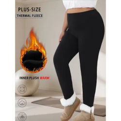 Plus Size Women's thermal fleece lined leggings. Super soft Low Rise design perfect for yoga running and cold weather activities
