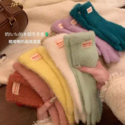 Gants pour femmes hiver gants en tricot en peluche mitaines à couverture longue Ride Drive Ski gants chauds en plein air plus chaud cadeau de noël nouvel an