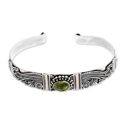 Peridot cuff bracelet, 'Paradise'