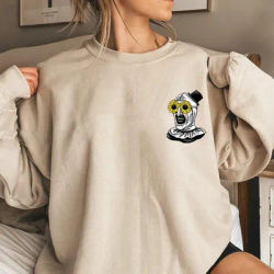 Funny Art The Clown with Glasses Sweatshirt Halloween Horror Movie Terrifier Shirt Creepy Slasher Film Hoodie Trendy Sweatshirt