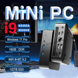 Mini PC Windows 11 Pro Core i9 8950HK/i3-6100 16GB DDR4 1TB SSD PC Gamer Computer Dual WIFI 6 BT5.2 4K HD Mini Gaming Pc Desktop
