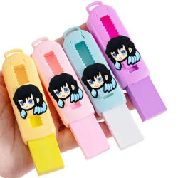 Official Demon Slayer Push Pull Eraser Anime Figure Character Exam Erasers Students Supplies Study Art Pencil Kids Gift for Fans
