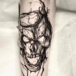 Gothic Skull Tattoos for Women Man Arm Temporary Tattoo Sticker Art Lasting Fake Tattoo Waterproof Punk Skeleton Tattoo Sticker