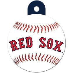 MLB Circle Personalized Engraved Pet ID Tag, Boston Red Sox, Large, Blue