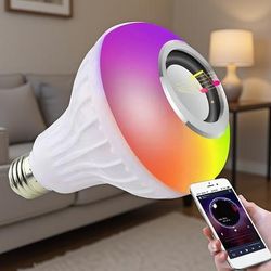 Color Changing LED Bluetooth Speaker Lamp, Smart Light Bulb With Remote Control For Mood Lighting Color Changing LED Bluetooth Speaker Lamp, Smart Light Bulb With Remote Control For Mood Lighting