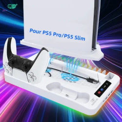 GAMINJA P58 support de refroidissement pour PS5 RGB Base de charge double contrôleur Station de charge chargeur double contrôleur pour accessoires PS5