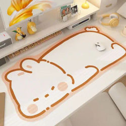 Tapis de souris de bureau en forme d'animal mignon, tapis de bureau d'ordinateur antidérapant en terre de diatomée, tapis de bureau résistant aux rayures et à l'usure