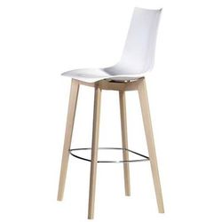 Tabouret Zebra Hauteur 78 Cm Blanc Brillant - Hêtre Naturel - S-CAB