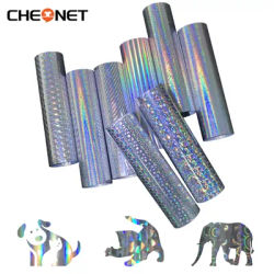 1 Sheet 10"x20"/25cmx50cm Laser Heat Transfer Vinyl Hologram Rainbow PVC Chrome Tshirt Iron On HTV Film