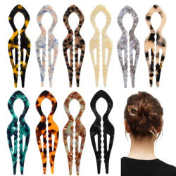 4 pieces of new-style acetic fish tail hairpin, elegant and fashionable hairpin for ladies, perfect for bun hairstyle clips