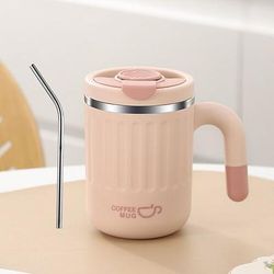 Tazza da caffè di grande capacità da 480 ml tazza da viaggio - acciaio inossidabile 304 - con colino per il tè rimovibile paglia - coperchio in stile resistente - tè/caffè portatile a prova di