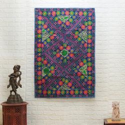 'Eco-Friendly Geometric-Patterned Patchwork Wall Hanging'
