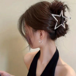 1Pc Metal Star Shaped Hair Clip,elegant Versatile Daily Styling,simple Retro Style,with Stable Grip.