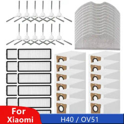 For Xiaomi Robot Vacuum H40 / OV51 Spare Parts Accessories Kits Side Brush HEPA Filter Dust Bag Mop Cloth