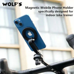 wolf's Bicycle Stem Extension Computer Mount Holder Indoor Bike Trainer Magnetic Phone Mount MagSafe Holder