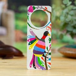 'Hand-Painted Alebrije Quetzal Bird-Themed Wood Door Hanger'