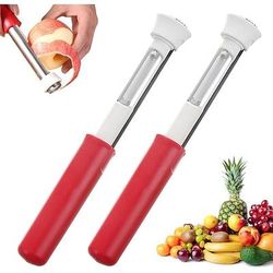 Strumento 2 in 1 per togliere il torsolo e pelare le mele, levatorsoli per peperoni rossi in acciaio inossidabile, levatorsoli multiuso per la cucina di casa, utensili da cucina per frutta e verdura