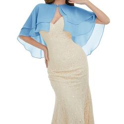 Coprispalle Scialli della Madre Scialli della Sposa Mantella Elegante Signore Veli Trasparenti Senza Maniche Chiffon Stole da matrimonio Con Colore puro Per Quotidiano Estate
