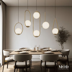 Jewels & Pearls | Nordic Pendant Light | Brushed Gold / Style A / Warm White (3000k) | MOD LIGHTING