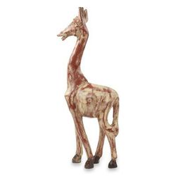 Wood sculpture, 'Timeless Giraffe'