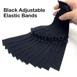 1/2/3 pcs Elastic Strap Black Adjustable Elastic Band Wig Cap Making Adjustable Straps can be sewn on the wig cap