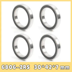 4Pcs 6806-2RS Ball Bearing 30*42*7 mm ABEC-3 C2 Chrome Steel Double Sealed 6806RS Bicycle Bearings Bicycle BB30 Bracket Bottom