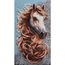Kit broderie perle "cheval mustang", 20 x 36 cm