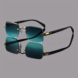 Lunettes de soleil dégradées sans cadre à la mode pour hommes et femmes, lunettes de soleil de style voyage d'été