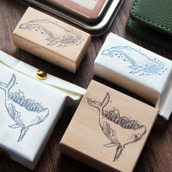 Amu Studio Vintage Whale Wooden Rubber Stamp DIY Scrapbooking Photo Album Card Making Wood Seal