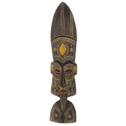 Ade,'Hand Carved African Sese Wood Wall Mask from Ghana'