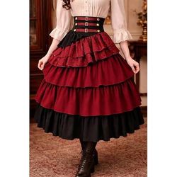 Medievale Rinascimento Steampunk Gonna Costume di fantasia Pirata Costume Per donna Halloween Carnevale Performance LARP Fiera Rinascimentale Adulti Gonna