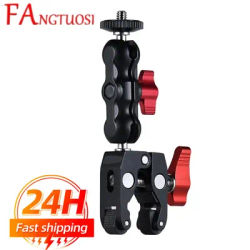 Moniteur de montage sur pince pour caméra Super Clamp 360 ° Adaptateur de tête sphérique à Double bras magique pour appareil photo reflex numérique/Gopro/lumières LED/téléphone
