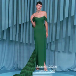 Robe de soirée verte chaude, épaules dénudées, paillettes scintillantes, robe de soirée saoudienne, robes de bal de concours