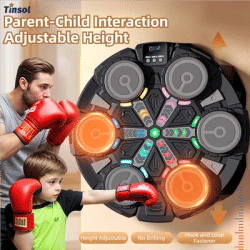 TINSOL 2026 Smart musical boxing machine with bluetooth lectronic training device for children and adults includes boxing gloves