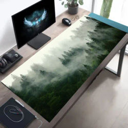 Tapis de souris forêt de montagne brumeuse paysage grand tapis de souris de jeu XXL clavier Gamer tapis de bureau Anime 900x400 tapis de souris longs en caoutchouc