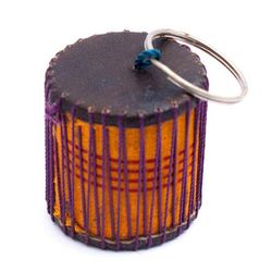 'Artisan-Made Music-Inspired Drum Shaker Keychain from Ghana'
