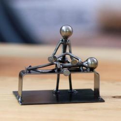 'Chiropractor-Themed Rustic Modern Recycled Metal Figurine'