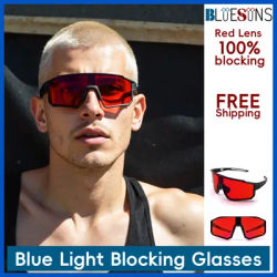 Lentilles rouges anti lunettes de lumière bleue pour hommes et femmes, lunettes d'ordinateur de style futuriste, lunettes de téléphone mobile, lunettes de jeu
