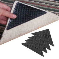 Autocollants antidérapants pour tapis triangulaire, lavables et réutilisables, pince en caoutchouc antidérapante, bande de Patch pour carrelage, sols, coins de tapis