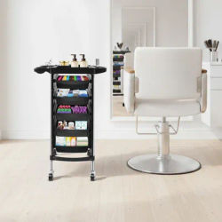 6 Layers Beauty Salon Rolling Trolley Hair Spa Mobile Equipment Cart with 5 Drawers Tool Storage Salon Trolley Cart,8kg Max.Load