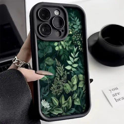 Coque de téléphone à motif de feuilles vertes forestières pour Xiaomi Redmi Note 14 13 Pro Plus 5G 12 11 10 Pro 4G Redmi 13 14C 13C 12C, coque souple en TPU