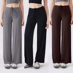 Ctenkevet Pantalon de jogging ample à taille haute pour femme, coupe droite décontractée, idéal pour l'automne et les activités de plein air