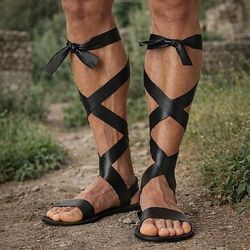 Retrò Vintage Medievale Rinascimento Sandali Cavaliere Gladiatore Ranger Costume Unisex Halloween Carnevale Fiera Rinascimentale Festa a tema retrò Adulti Scarpe