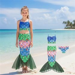 Sirena Principessa Vestito Costumi da bagno Film Cosplay for Ragazze Bambini Mascherata Settimana del libro Ferie Festival