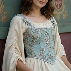 Medievale Rinascimento Cottagecore Corsetto Corpetto Vichingo Contadina Allacciato Costume Per donna Celtico Fantasia Halloween Carnevale Performance LARP Fiera Rinascimentale Adulti Corsetto Corpetto