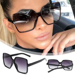 Lunettes de soleil oversize pour femmes, monture large en plastique, verres dégradés, protection UV400, monture intégrale, grandes lunettes carrées, vente en gros
