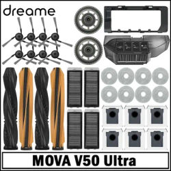 For MOVA V50 Ultra Robot Vacuum Spare Parts Main Side Brushes Mop Cloths HEPA Filters Dust Bags Accessories
