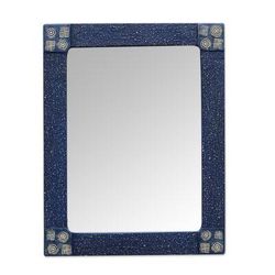 African Wisdom,'Hand Made African Style Rectangular Wood Mirror'